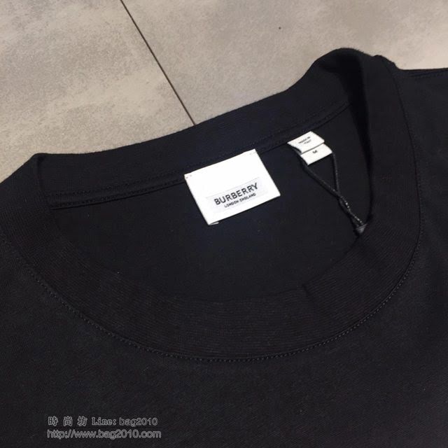 Burberry短袖 19春夏新款 巴寶莉T恤 黑色男短袖  tzy1722